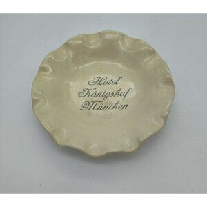 Vintage Hotel Konigshof Munich Ashtray, 1950s German Hotelware, Mid Century Bar